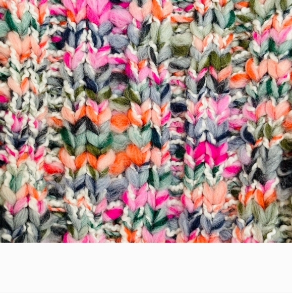 NWT FREE PEOPLE Colorful Chunky Knit Sweater XL - Picture 6 of 7